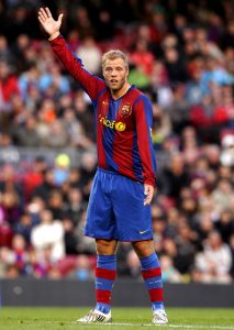 BARCELONA, SPAIN - MARCH 23: Gudjohnsen of Barcelona reacts during the La Liga match between Barcelona and Valladolid at the Camp Nou stadium on March 23, 2008 in Barcelona, Spain. Barcelona won 4-1.  (Photo by Manuel Queimadelos Alonso/Getty Images) *** Local Caption *** Gudjohnsen